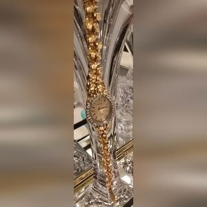 Geneve 14K Gold Nugget Women's Watch 80s